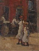 Georges Lemmen Girls strolling on the street Spain oil painting artist